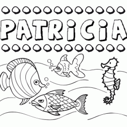 Dibujos de los nombres. Nombre Patricia para pintar, colorear e imprimir