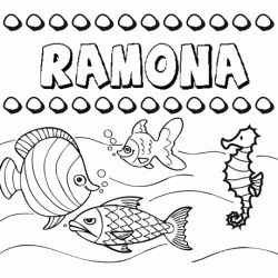 Dibujos de los nombres. Nombre Ramona para pintar, colorear e imprimir