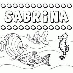 Dibujos de los nombres. Nombre Sabrina para pintar, colorear e imprimir