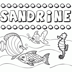 Dibujos de los nombres. Nombre Sandrine para pintar, colorear e imprimir