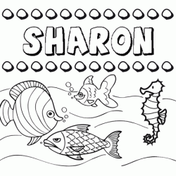 Dibujos de los nombres. Nombre Sharon para pintar, colorear e imprimir