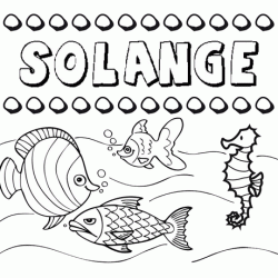 Dibujos de los nombres. Nombre Solange para pintar, colorear e imprimir