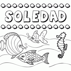 Dibujos de los nombres. Nombre Soledad para pintar, colorear e imprimir