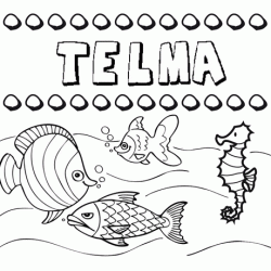 Dibujos de los nombres. Nombre Telma para pintar, colorear e imprimir