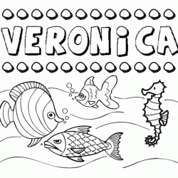 Dibujos de los nombres. Nombre Verónica para pintar, colorear e imprimir