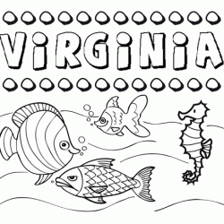 Dibujos de los nombres. Nombre Virginia para pintar, colorear e imprimir