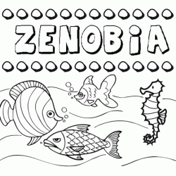 Dibujos de los nombres. Nombre Zenobia para pintar, colorear e imprimir