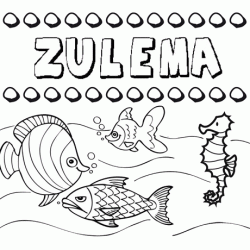 Dibujos de los nombres. Nombre Zulema para pintar, colorear e imprimir