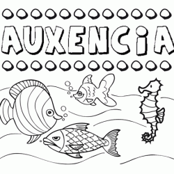 Dibujos de los nombres. Nombre Auxencia para pintar, colorear e imprimir