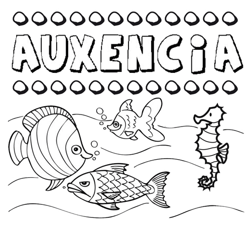 Dibujos de los nombres. Nombre Auxencia para pintar, colorear e imprimir