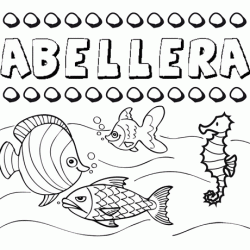 Dibujos de los nombres. Nombre Abellera para pintar, colorear e imprimir