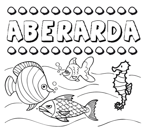 Dibujos de los nombres. Nombre Aberarda para pintar, colorear e imprimir