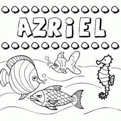 Dibujos de los nombres. Nombre Azriel para pintar, colorear e imprimir