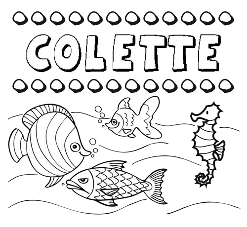 Dibujos de los nombres. Nombre Colette para pintar, colorear e imprimir