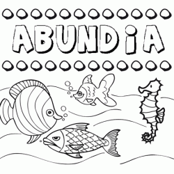 Dibujos de los nombres. Nombre Abundia para pintar, colorear e imprimir