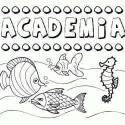 Dibujos de los nombres. Nombre Academia para pintar, colorear e imprimir