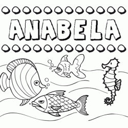 Dibujos de los nombres. Nombre Anabela para pintar, colorear e imprimir