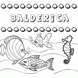 Dibujos de los nombres. Nombre Balderica para pintar, colorear e imprimir