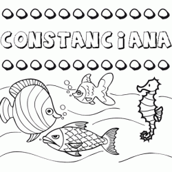 Dibujos de los nombres. Nombre Constanciana para pintar, colorear e imprimir