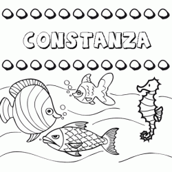 Dibujos de los nombres. Nombre Constanza para pintar, colorear e imprimir