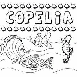 Dibujos de los nombres. Nombre Copelia para pintar, colorear e imprimir