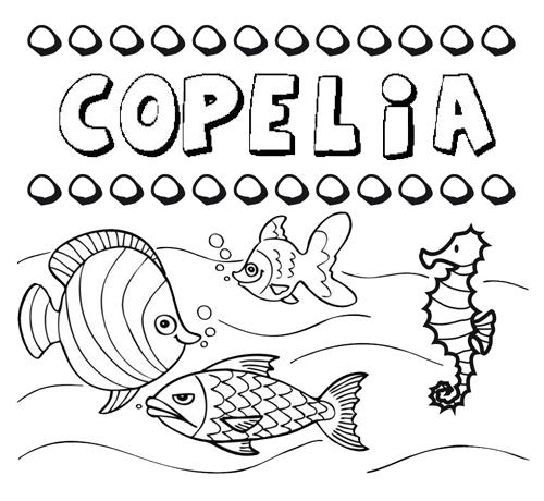 Dibujos de los nombres. Nombre Copelia para pintar, colorear e imprimir