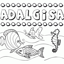 Dibujos de los nombres. Nombre Adalgisa para pintar, colorear e imprimir