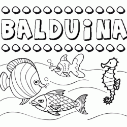 Dibujos de los nombres. Nombre Balduina para pintar, colorear e imprimir