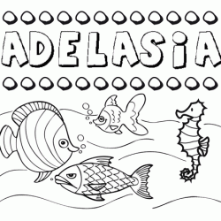 Dibujos de los nombres. Nombre Adelasia para pintar, colorear e imprimir
