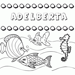 Dibujos de los nombres. Nombre Adelberta para pintar, colorear e imprimir