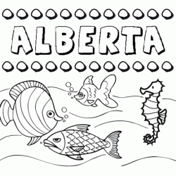 Dibujos de los nombres. Nombre Alberta para pintar, colorear e imprimir