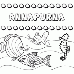 Dibujos de los nombres. Nombre Annapurna para pintar, colorear e imprimir