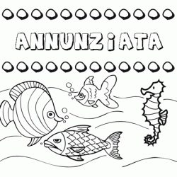 Dibujos de los nombres. Nombre Annunziata para pintar, colorear e imprimir