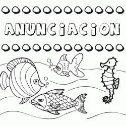Dibujos de los nombres. Nombre Anunciacion para pintar, colorear e imprimir