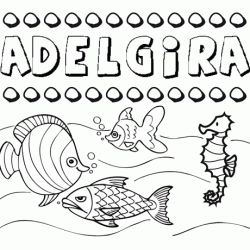 Dibujos de los nombres. Nombre Adelgira para pintar, colorear e imprimir