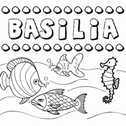 Dibujos de los nombres. Nombre Basilia para pintar, colorear e imprimir