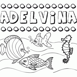 Dibujos de los nombres. Nombre Adelvina para pintar, colorear e imprimir