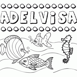 Dibujos de los nombres. Nombre Adelvisa para pintar, colorear e imprimir