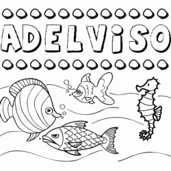 Dibujos de los nombres. Nombre Adelviso para pintar, colorear e imprimir