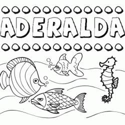 Dibujos de los nombres. Nombre Aderalda para pintar, colorear e imprimir