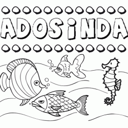 Dibujos de los nombres. Nombre Adosinda para pintar, colorear e imprimir