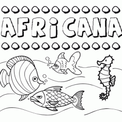 Dibujos de los nombres. Nombre Africana para pintar, colorear e imprimir