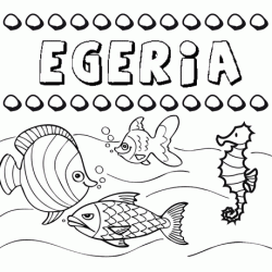 Dibujos de los nombres. Nombre Egeria para pintar, colorear e imprimir