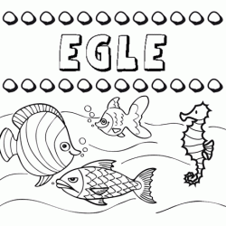 Dibujos de los nombres. Nombre Eglé para pintar, colorear e imprimir