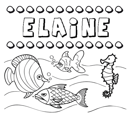 Dibujos de los nombres. Nombre Elaine para pintar, colorear e imprimir