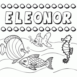 Dibujos de los nombres. Nombre Eleonor para pintar, colorear e imprimir