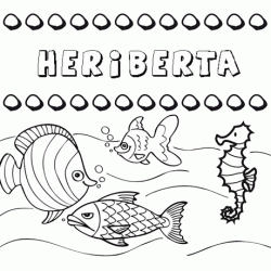 Dibujos de los nombres. Nombre Heriberta para pintar, colorear e imprimir