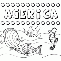 Dibujos de los nombres. Nombre Agerica para pintar, colorear e imprimir