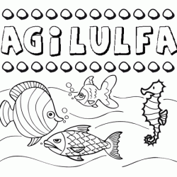 Dibujos de los nombres. Nombre Agilulfa para pintar, colorear e imprimir