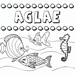 Dibujos de los nombres. Nombre Áglae para pintar, colorear e imprimir